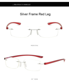 Men TR90 Rimless Reading Glasses Prescription Presbyopic Glasses Women Dioptric Lenses Eyeglasses Blue Light Blcoking Eyewear