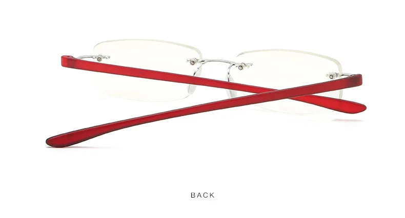 Men TR90 Rimless Reading Glasses Prescription Presbyopic Glasses Women Dioptric Lenses Eyeglasses Blue Light Blcoking Eyewear