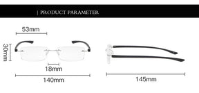 Men TR90 Rimless Reading Glasses Prescription Presbyopic Glasses Women Dioptric Lenses Eyeglasses Blue Light Blcoking Eyewear