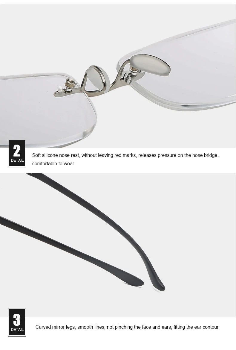 Men TR90 Rimless Reading Glasses Prescription Presbyopic Glasses Women Dioptric Lenses Eyeglasses Blue Light Blcoking Eyewear